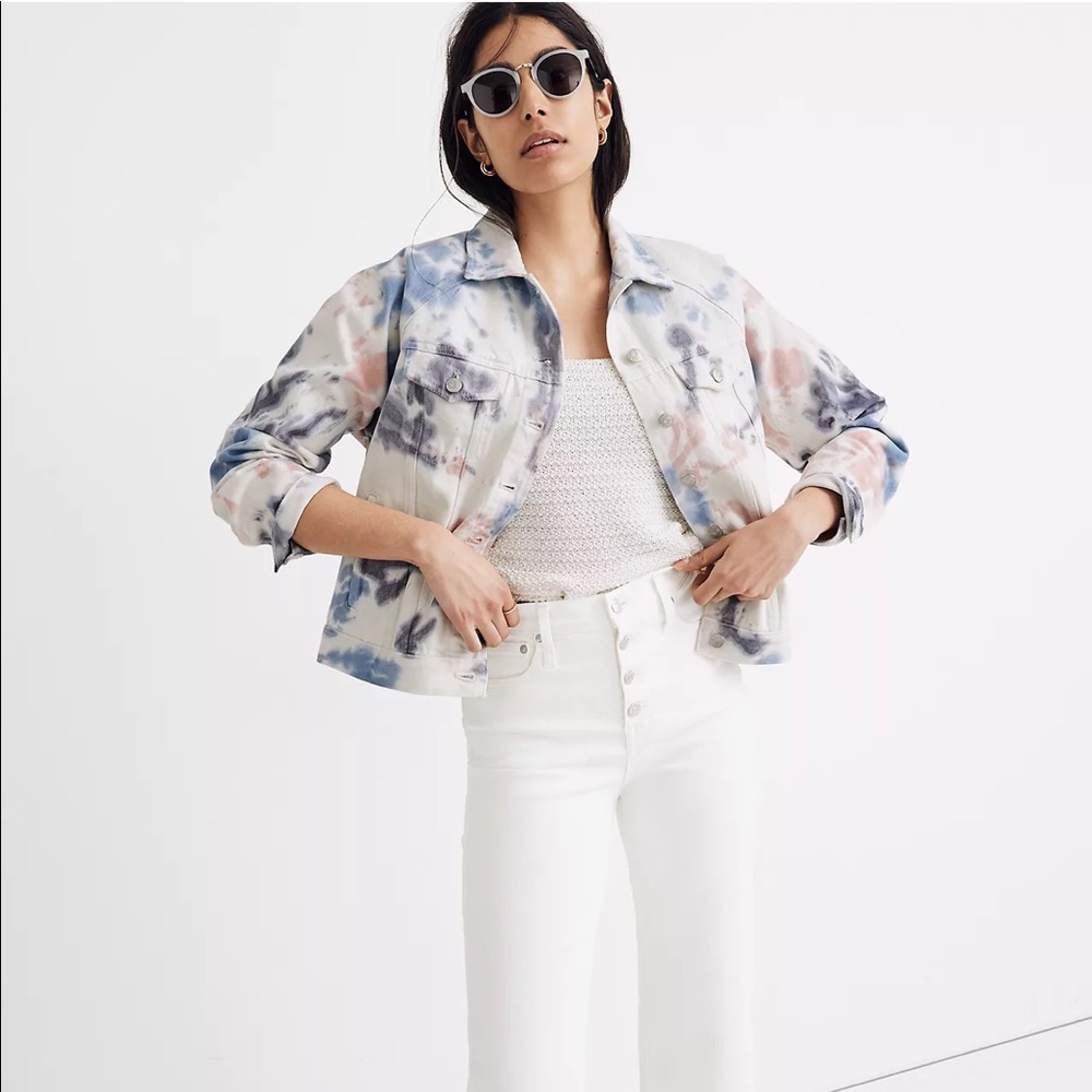 Madewell The Raglan Oversized Jean Jacket: Tie-Dyed Edition size XL - Picture 2 of 11